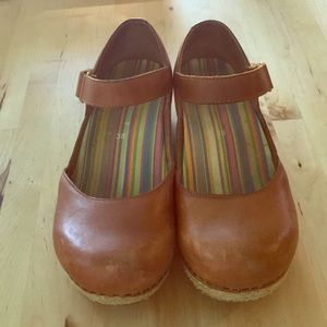 Dansko Cognac Mary Jane Clogs